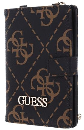 GUESS Passport Case Brown Logo