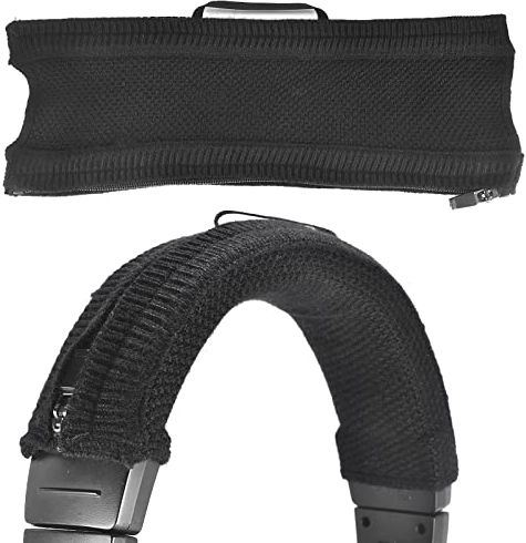 Yizhet Cuscinetto Archetto Cuffie a Maglia Compatibile con Bose JBL Sennheiser AKG, 23 x 8,5cm Copri Archetto Cuffie Universale Morbido e Traspirante, con Zipper, Nero