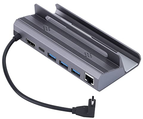 Multifunctional Docking Station for Steam Deck, 4K/60Hz USB 3.0 Gigabit Network Port, PD 100W Charging, Aluminum Alloy Housing