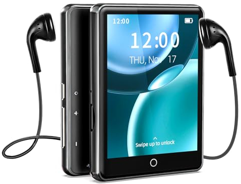 64 GB MP3 Player Bluetooth 5.3 Portable 2,8” Touchscreen Music Player mp3-player Kinder mit Lautsprecher, UKW-Radio, Rekorder, Schrittzähler, Video, E-Book, TF-Karte erweiterbar auf bis zu 128 GB