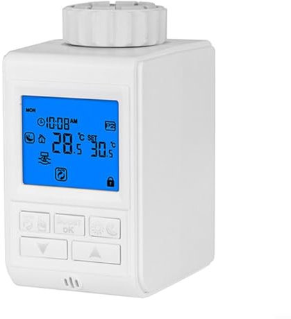 pour Tuya Thermostat de radiateur électronique intelligent avec écran numérique LCD rétroéclairé