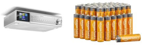 Karcher RA 2060D-S - Unterbau-Küchenradio mit CD-Player & Amazon Basics AA-Alkalibatterien, leistungsstark, 1,5 V, 48 Stück