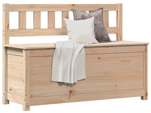 Vopese Sitzbank mit Stauraum Sitztruhe Aufbewahrungstruhe Aufbewahrungsschrank Möbel Holzbank Holztruhen Modern Bank für Flur Wohnzimmer 110x41x76,5 cm Massivholz Kiefer