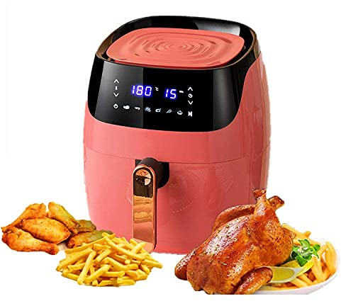 Friggitrice ad aria da 4,5 litri con display digitale e ricetta, con friggitrice ad aria sana preimpostata senza olio da 1400 W, touch screen a LED con un pulsante per cottura a basso contenuto d