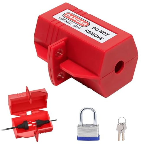 Waschmaschinen Steckerschloss, Steckersafe mit Schloss, Stromstecker Schutzbox,Steckdosenschloss, für Waschmaschine und Stromkabel, Stecker Tresor