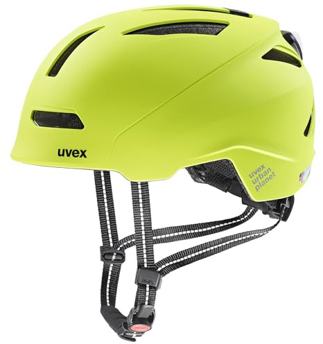 uvex urban Planet LED - robuster Fahrradhelm für Damen und Herren - individuelle Größenanpassung - inkl. LED-Licht