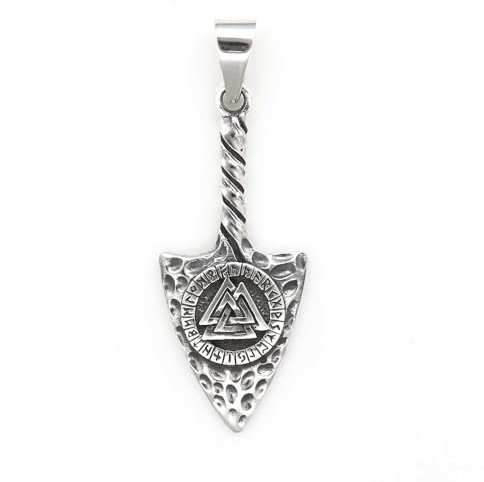 Drachensilber Pfeilspitze Wotansknoten Runenkreis Wikinger Kettenanhänger Handarbeit 925 Silber Schmuck Kette Sterlingsilber
