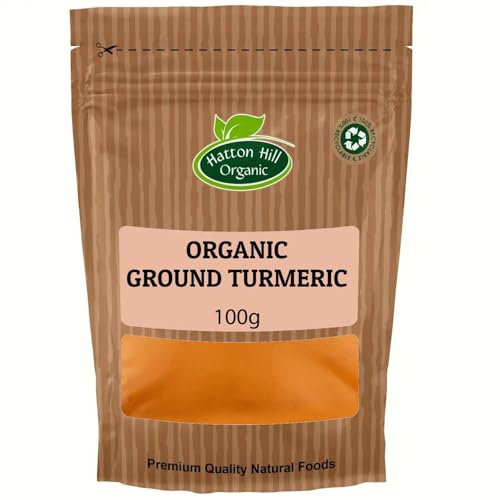 Organic Turmeric Powder 100g by Hatton Hill Organic | Rich, Earthy Flavour & Vibrant Colour | Perfect for Curries & Cooking