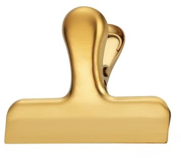 Blausky 6 Stück Klein Metall Clips,Verschlussklammern aus 430 Edelstahl,Bulldog Clips,Dateiklemmen,Tütenclips zum Frischhalten,Verschlussclips für Lebensmittelbeutel Tüten,5.8x5.6cm,Gold