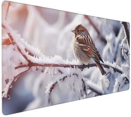 Tapis de Souris 80x40 cm Grand Tapis Souris XXL, Oiseaux Tapis de Souris Bureau Gamer, à Bords Cousus, Base en Caoutchouc Antidérapante, sous Main pour Clavier et Souris, Decoration Maison E-753