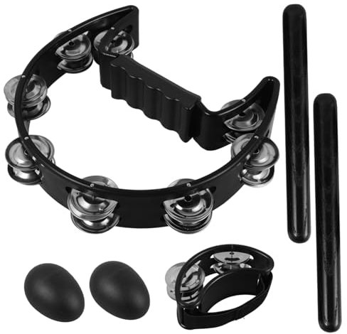 GOOHOCHY Handglocken Satz Mit Rhythmussticks Fußglocken Und Shaker Kleines Schlaginstrument Vielseitig Für Bandbegleitung Und Musikübungen