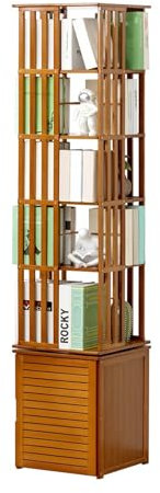 GLigeT Bücherregal Drehbares Bücherregal, Schrank, Aufbewahrung, Boden, Tischaufbewahrung, einfaches Wohnzimmer, einfaches Schlafzimmer, Student Bücherturm