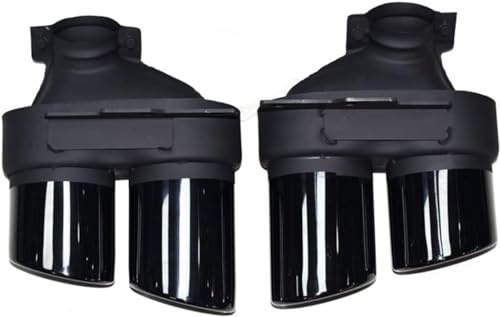 GwwEi6 Terminale Scarico Auto per Audi A6 C8 2019 2020 2021,Tubo Terminale Scarico Posteriore in Acciaio Inossidabile Marmitta Tubi finali Auto,B/Noir.