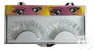Faux cils scintillants argent 4x1cm