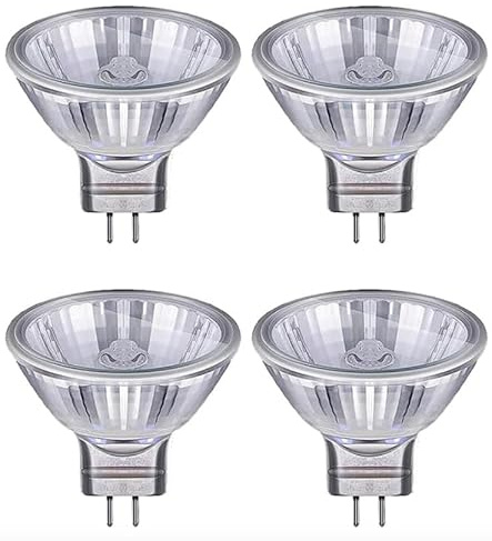 4 Pack 20W MR11 GU4 12V Traditional Reflector Bulbs, Warm White 2700K, Dimmable Spotlight 35mm Diameter, 180Lm, Dichroic, GU4 Bi-Pin Base, 5000 Hrs Lifespan, for Cabinet, Hallway, Ceiling Spotlights