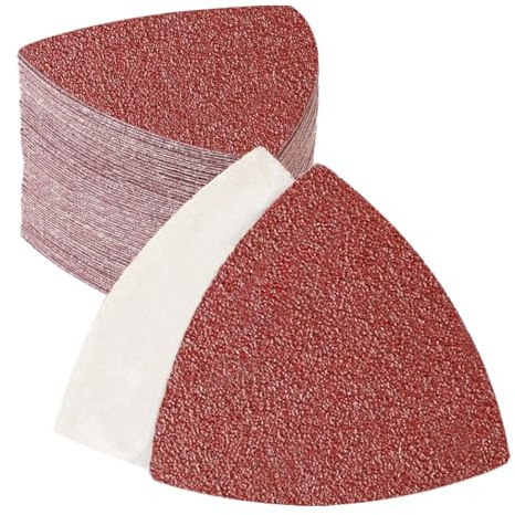 PMIQSA 90 Piezas Triángulo De Lijado Delta 93 x 93 x 93mm | Granos 80 Papel de Lija Triangular Hojas de Lija Triangulares Lijado y Pulido para lijadoras delta