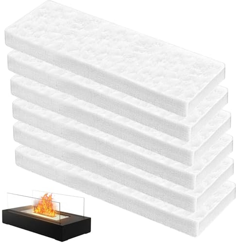 6 Stück Keramikwolle Für Bioethanol, Kamin Schwamm, Brennwatte & Keramikschwamm 30 * 10 * 2.5cm, Keramikschwamm Ethanol Ceramic Wool, Ethanol Kamin Zubehör, Kaminofen Indoor