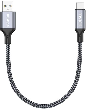 RAVIAD USB C Kabel Kurz 50CM, USB 3.2 Gen 2 Schnellladekabel USB C 10Gbps | USB C Datenkabel Nylon QC3.0 USBC Ladekabel für iPhone 17 16 15 Pro Max, Samsung Galaxy S26 S25, Macbook, iPad Pro, Pixel