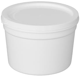 TENLITE 10 Pack - 2 Litre Plastic Rice Storage Tubs with Lids – Airtight Food Containers for Kitchen Storage, Freezer & Microwave Safe, White Round Pots for Rice, Flour, Pasta, Leftovers & Meal Prep