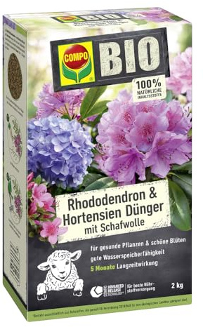COMPO BIO Rhododendron- und Hortensien Langzeit-Dünger mit Schafwolle COMPO BIO Rhododendron- und Hortensien Langzeit-Dünger mit Schafwolle 2 kg