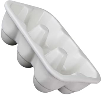 Vassoio Portauova in Ceramica Bianco a 6 Scomparti | Design Conico a Incavo, Formato Compatto e Sottile, per Esposizione di Uova Tinte o Dipinte