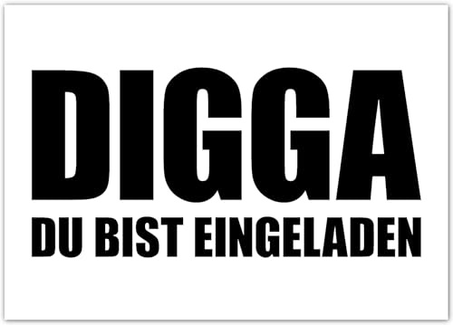 VULAVA 12x DIGGA EINLADUNGSKARTEN Kindergeburtstag Junge Mädchen - die coolen Party Karten sind die EINLADUNG für Jungen Kinder Teenager Gamer Geburtstag Graffiti Bro Gaming VIP Jump Partyeinladung