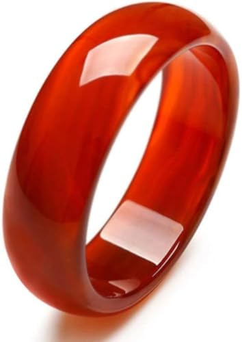 CFWSHJ Jade-Armband, Klasse A, Eisart, natürlicher roter Achat, breiter Armreif für Frauen und Mädchen, L 56 mm