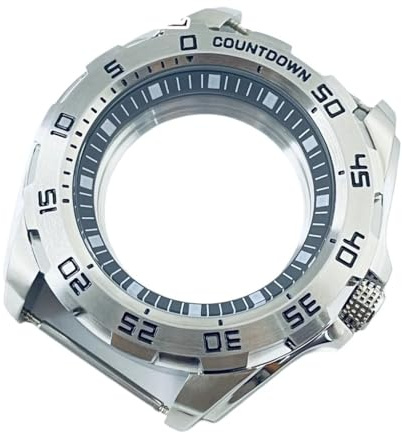 NLNKDTDPAK 44 mm passform for NH35 NH36 NH34 NH38 NH70 NH72 klockfodral Vattentät Silver Solid Rostfritt stål(Black)