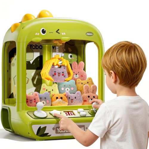 Dinosaure Machine à Pince pour Enfants, Jouets de Distributeur Bonbon pour GarçOns de 6 7 8,Mini Machine à Griffes avec Son et LumièRes,Ideas Cadeau Anniversaire pour Enfants de 4 5 6 7 8