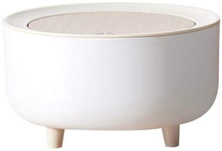 HOMOBABE Poubelle de Table Blanche 2l en Pp et Abs avec Fonction Pression, Petite Corbeille Polyvalente pour Salle de Bain ou Chambre D'garçon et Filles