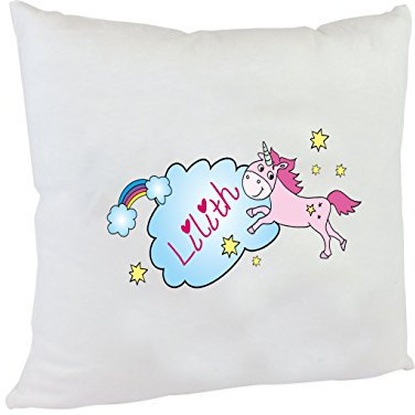 Kilala Namenskissen Einhorn Kissen mit Wunschname - Tolle Geschenkidee zur Geburt, Taufe oder Geburtstag