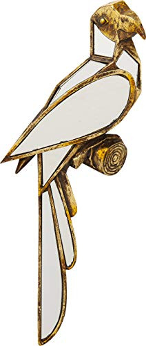Kare Design Wandschmuck Parrot Mirror, Gold, 43x15x3 cm (H/B/T) | Papagei | Glas, handgefertigt, fürs Wohnzimmer
