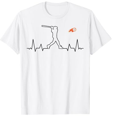 Baseball Pallone da Baseball Softball Cardiogram Baseball Maglietta