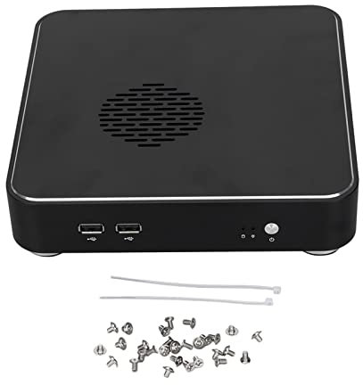 Caja de PC Chasis de Computadora Torre Media Caja de Computadora Caja de Aleación de Aluminio Mini ITX, Lista para Refrigeración por Agua, para Placas Base Mini ITX de 17x17 Cm, Orificio VGA, Orificio