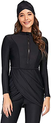 Bescheidene Bademode für Frauen, muslimische Badeanzüge, Sport, lange Ärmel, Ganzkörper-Badeanzug, islamischer Burkini(S,J4)