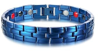Stfery Herren Armband Edelstahl Mit Gravur, Magnetarmband Edelstahl Armband Herren XXL Blau als Geburtstagsgeschenke,