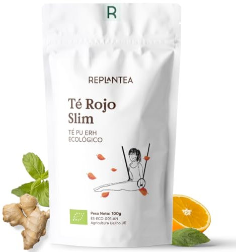 TE ROJO PU ERH QUEMAGRASA 100% Orgánico 100g (50 Tazas) | TE PU ERH con Jengibre, Matcha, Mate y Diente de León REPLANTEA® | Té Drenante y Digestivo