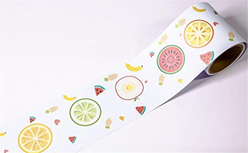 Guest Ruyunlai Borde de papel pintado para despegar y pegar autoadhesivo fruta redonda 12cm X 600cm