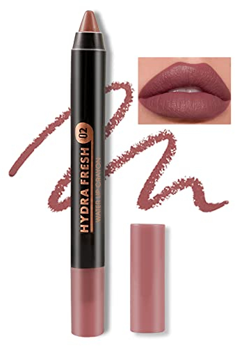 Boobeen Matte Lip Crayon Lipstik Pencil Vellutato Cremoso Matte Lip Liner Copertura completa Alto Pigmento Impermeabile Lunga Durata Rossetto per Donne, Colore Labbra Opaco con Finitura Liscia