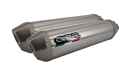 Auspuff GPR kompatibel für Suzuki Gsx 1400 2001/07, Paar Auspuffanlagen mit zugelassenen Katalysatoren und GPR Pentasport Edelstahl AISI 304