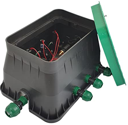 6er Ventilbox PROFI - 6 x Hunter Magnetventil PGV 24 Volt AC - 6 Ausgänge und 1 Eingang - inkl. Siebfilter - Fertig Montiert - 25mm oder 32mm Anschluss - PE Verteilung PE Rohr Bewässerung