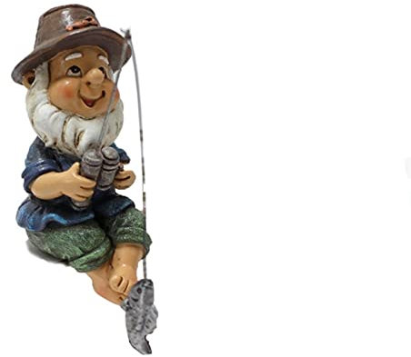 Gnome Pêche Statue Extérieur Ornements De Jardin En Plein Air,Pêcheur Nain De Jardin En Plein Air Figurine Sculpture Spiritualité Jardin Artisanat Pêche Statue Décorations Décoration De La Maison
