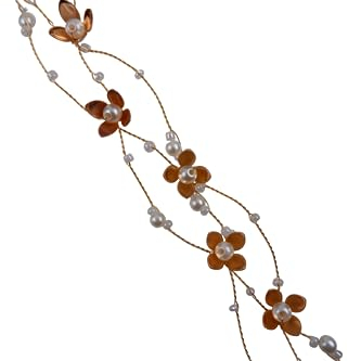Braut Haarschmuck mit Perlen-Brautschmuck Gold Farben-Brautschmuck Haare-Schmuck Hochzeit-Kopfschmuck Braut-Brauthaarschmuck-Blumenkranz (Weiß)