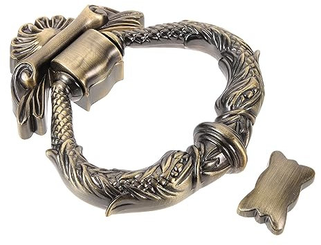 DOITOOL Batacchio Della Porta Dingresso Battenti Anello Della Porta Pomolo Per Porta in Ottone Maniglie Delle Porte in Ottone Maniglie Delle Porte Vintage ▾ Lega Di Zinco