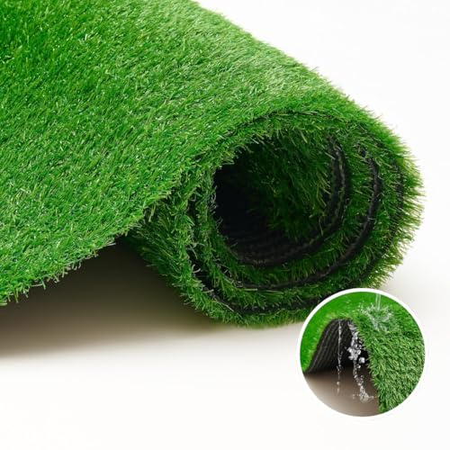 TAPISO Natural Deluxe Rasenteppich Kunstrasen Grün für Garten Balkone Terrassen Wintergärten - Höhe:20 mm Meterware 100 x 100 cm