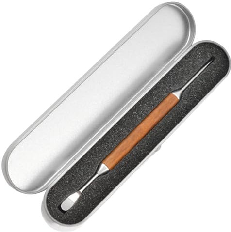 Penna per caffè in acciaio inossidabile, penna per latte art,Penna artistica per cappuccino a doppia estremità | Strumento penna per stencil per caffè con manico in legno per decorare cappuccino, latt