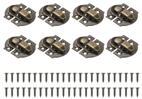 PATIKIL Small Metal Box Toggle Latch, 8 Pack Vintage Hasp Latch Lock Buckle Hardware with Mounting Screw for Wood Jewelry Cabinet Toolbox Ordinary Box, Bronze