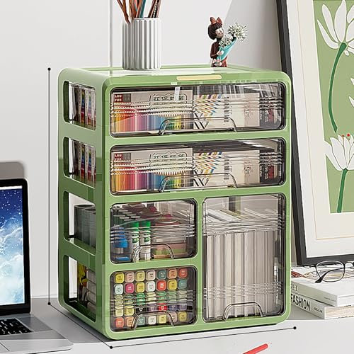 KUANGGE Bücherregal für den Schreibtisch mit transparenter Platte, Schreibtisch-Organizer aus Polypropylen, Schreibtisch-Ablage für die Arbeitsplatte, Aufbewahrungsregal für Schreibtischzubehör, Prä
