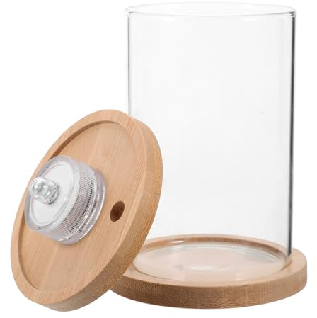 Happyyami Transparentes Aquarium Mit Holzdeckel Tragbarer Desktop Fischtank Fische Für Büro Und Wohnraumgestaltung Hochtransparent Und Auslaufsicher