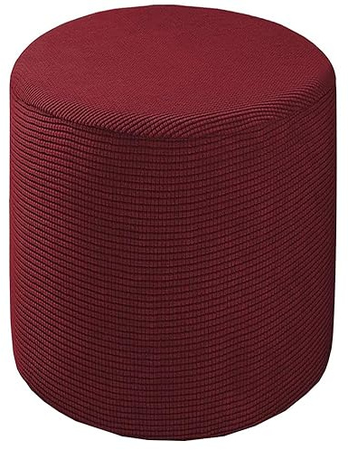 Hockerbezug Quadratisch 35x35/40x40/60x60 Fußhocker Bezug Ottomane Rund Schonbezug Stretch Husse für Fußhocker Ottomanischer Hocker-Bezug Überzug Hocker Protector Waschbar(#10,Diameter:50cm)